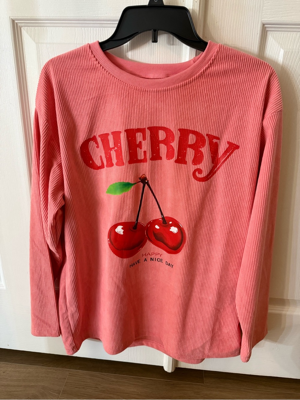 Cherry Graphic Long-Sleeve Top - Pink